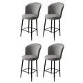 Set scaune  de bar 4 piese, Charlotte, Fora, Metal, Gri/Negru