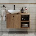 Dulap de baie cu chiuvetă, Hanah Home, 2459, MDF, Maro