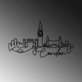 Decoratiune de perete, London, Metal, Grosime: 2 mm, Negru