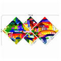 Set 4 tablouri decorative, 4MDF139340951, MDF, Imprimat UV, Multicolor