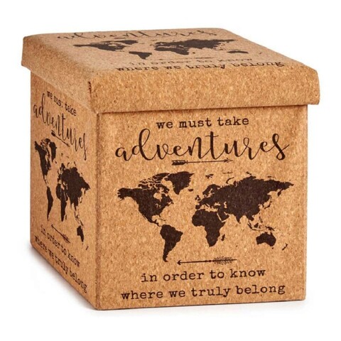 Cutie cu capac World Map, Gift Decor, pliabila, 31 x 31 x 31 cm, MDF/pluta Gift Decor
