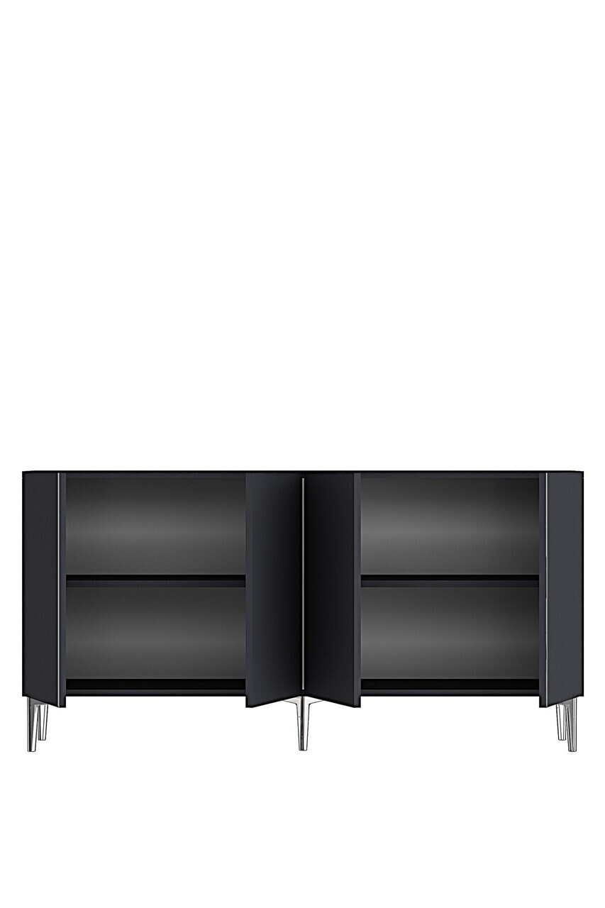 Consola, Hanah Home, Poli 150, 150x75x32 cm, Antracit / Argintiu — imaginea 6