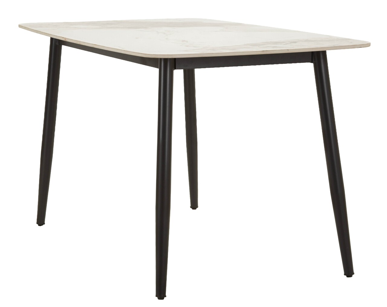 Masa dining, Mauro Ferretti, Josh, 138x78x76 cm, metal/ceramica, negru/alb - imagine 6