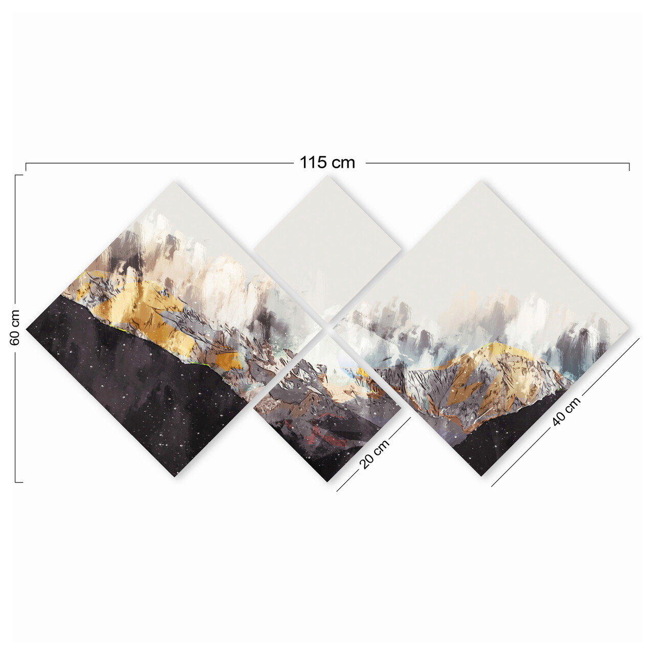 Set 4 tablouri decorative, 4MDF1348584512, MDF, Imprimat UV, Multicolor - 2 | YEO