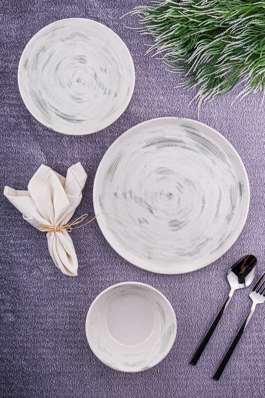 Serviciu de masa Hermia 824MXL1108 Farfurie: 20 x 20 x 5 cm (4 bucăți) Multicolor