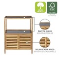 Organizator baie Fondi, Wenko, 67.5x35.5x86 cm, lemn acacia/sticla/plastic, maro/negru