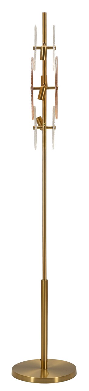 Lampadar Osaka, Mauro Ferretti, 4 x E14, 40W, 30x30x164 cm, fier/sticla, auriu/maro/transparent