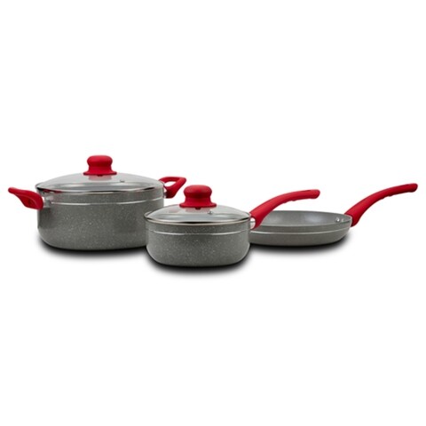 Set pentru gatit cu invelis stone antiaderent Nature, NAVA, 5 piese, aluminiu