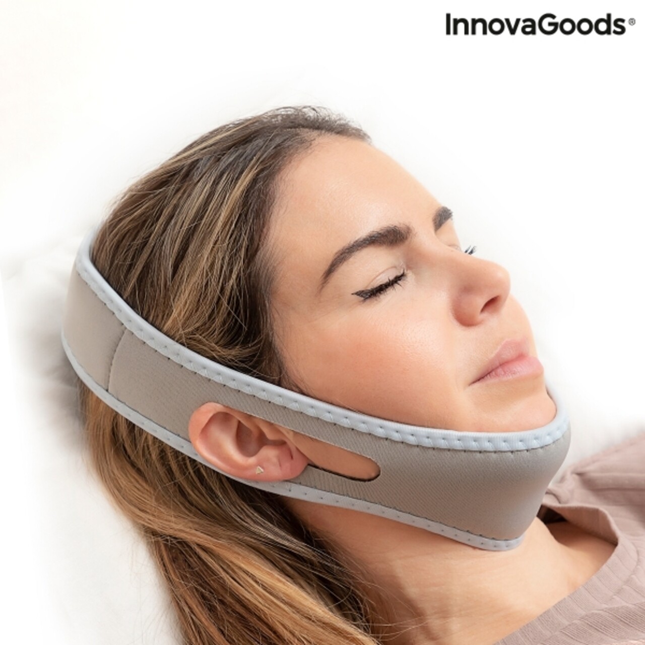 Banda Anti-sforait Stosnore InnovaGoods, Neopren/poliester, Gri