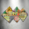 Set 4 tablouri decorative, 4MDF376404526, MDF, Imprimat UV, Multicolor