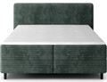 Pat continental tapitat cu lada depozitare, 160x200 cm, ELTAP, Cortiko, lemn/poliester, verde