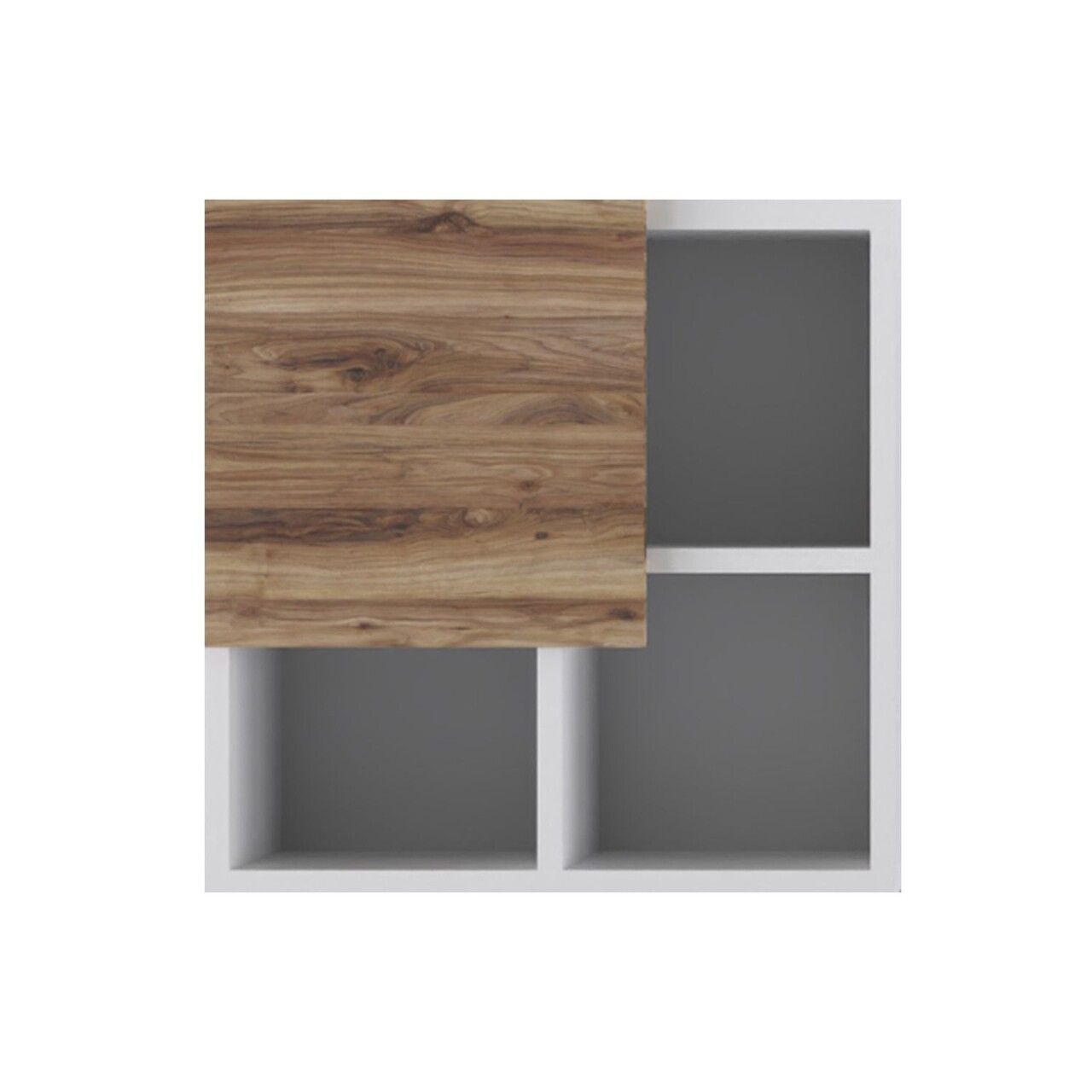Dulap multifunctional, Hanah Home, Abra Left Up, 50x50x25 cm, Nuc/Alb - view 2