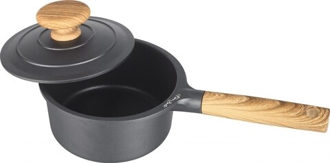 Cratita cu capac, cooking by heinner, 1.5 l, aluminiu turnat, negru