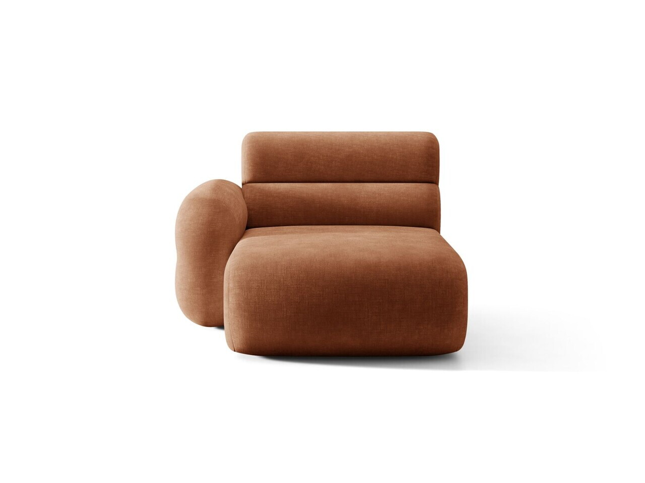 Sezlong living stanga, Neo, Micadoni Home, 110x165x83 cm, tesatura Chenille, teracota