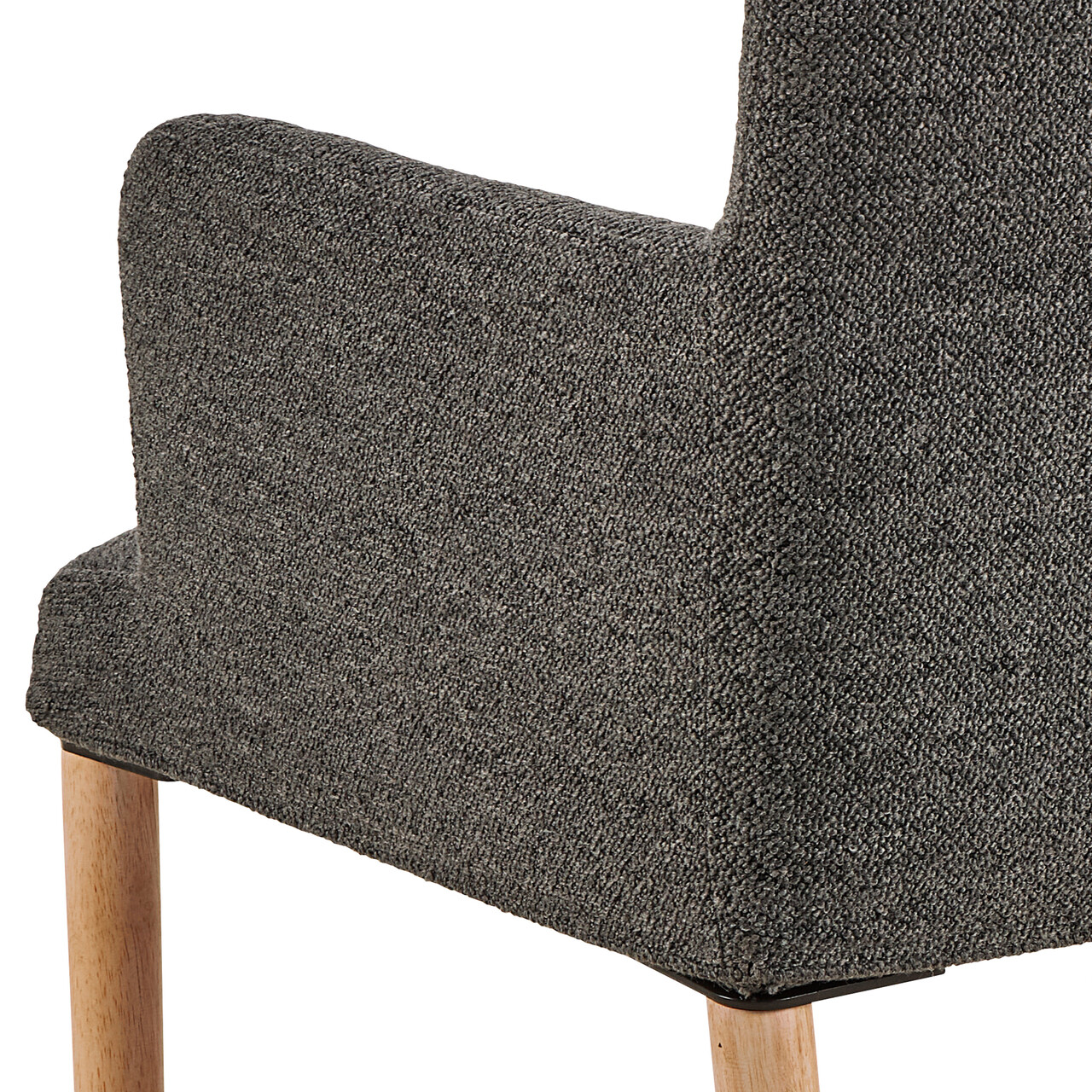 Scaun Zoe, Actona, 56x60x83 cm, tesatura Boucle/lemn de cauciuc, antracit - view 5
