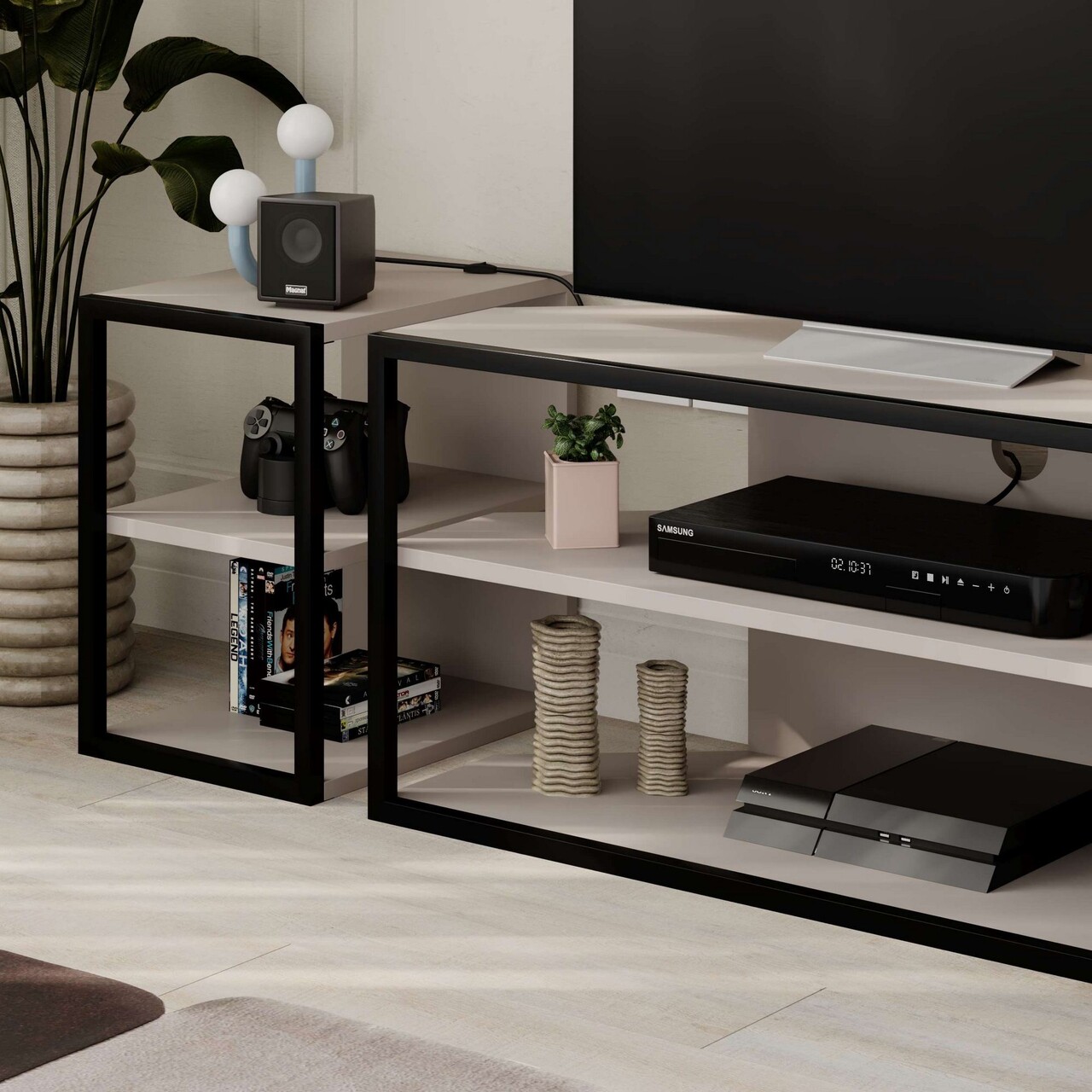 Comoda TV, Hanah Home, Echo, 98x45x37 cm, PAL, Mocha - view 3