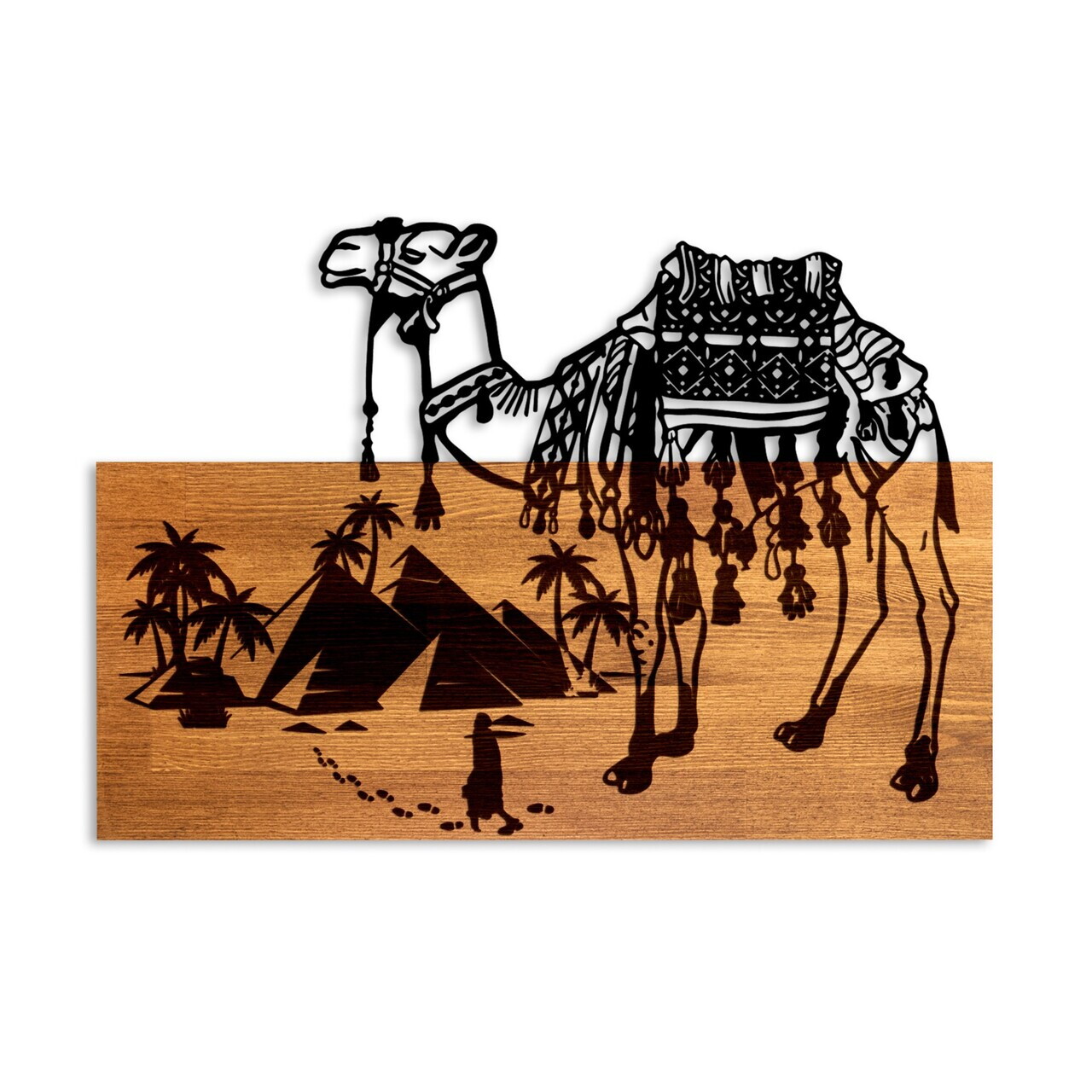 Decoratiune de perete, Yok Deve, Lățime: 58 cm, Nuc / Negru — imaginea 5