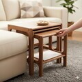 Set masute 3 piese, Hanah Home, CPT4740-50, PLACAJ CARPEN, Maro