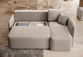 Coltar extensibil dreapta 3 locuri ELTAP, Hadson, 206x150x89 cm, lemn/poliester, bej inchis