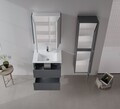 Set Dulap de Baie cu Chiuvetă și Oglindă (2 Piese), Hanah Home, Arno 65, Gri