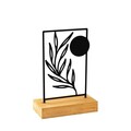 Decoratiune, Sunrise, 24x8x17 cm, Metal, Lemn/Negru