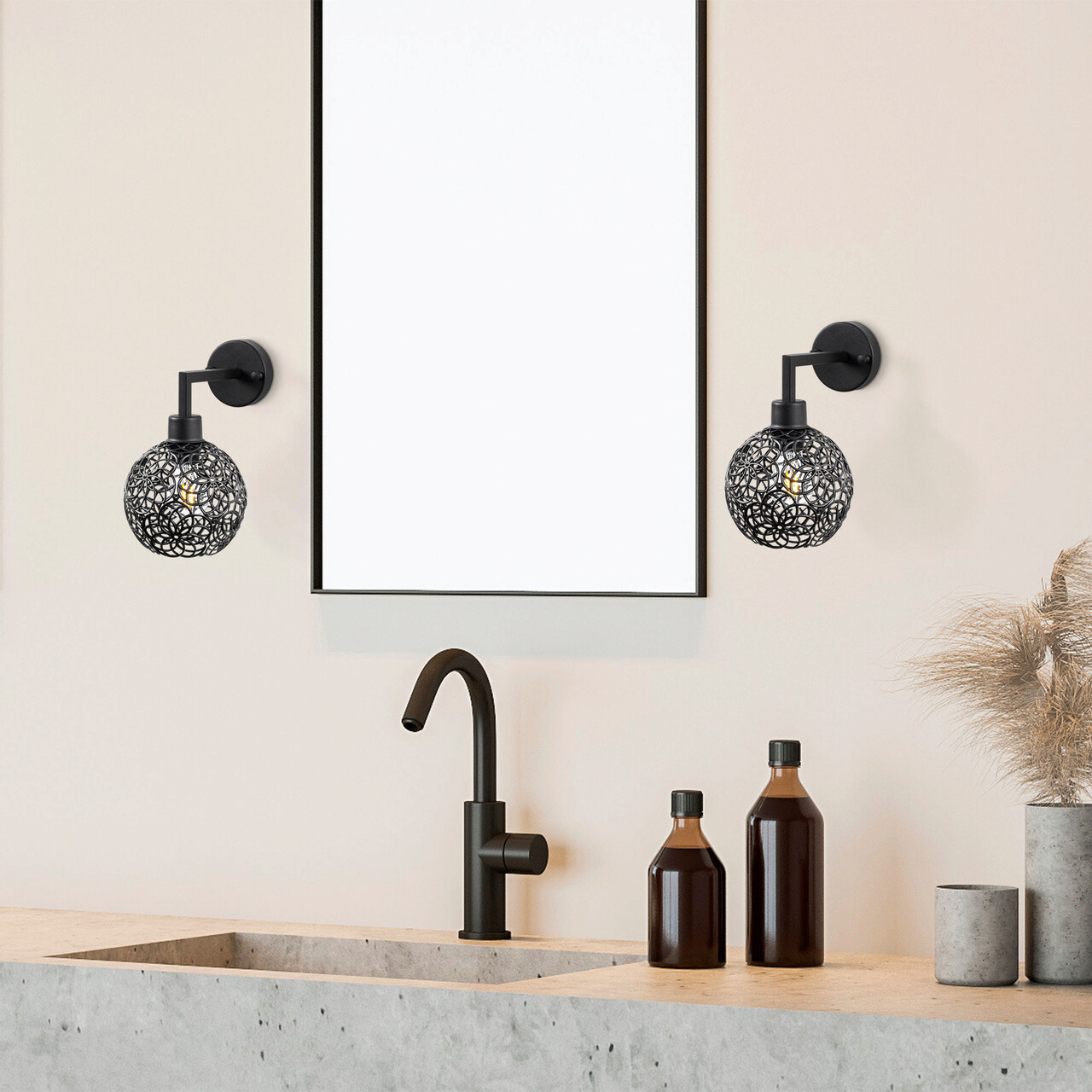 Aplica de perete, Fulgor, 942FLG2162, Metal, Negru - 1 | YEO