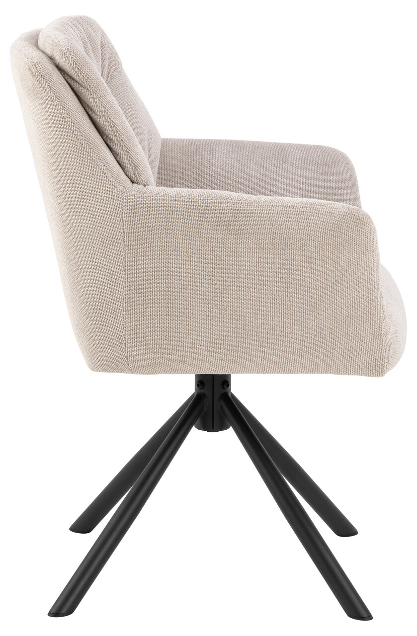 Scaun Alonso, Actona, 64x60.5x85.5 cm, rotativ, tesatura structurata/otel, bej - view 8