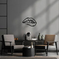 Decoratiune de perete, Lips, Metal, Dimensiune: 69 x 42 cm, Negru