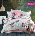 Lenjerie de pat dubla Rosalin, Majoli Home Collection, 4 piese, 200x220 cm, 100% bumbac ranforce, multicolor