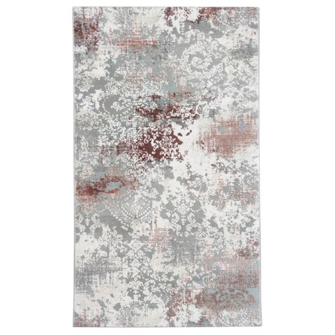 Covor, Hera 4469A, 80x150 cm, Fibre acrilice, Roz / Gri / Alb