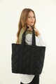 Geanta shopper, Madamra, 21KT12-002 - Black, textil, negru