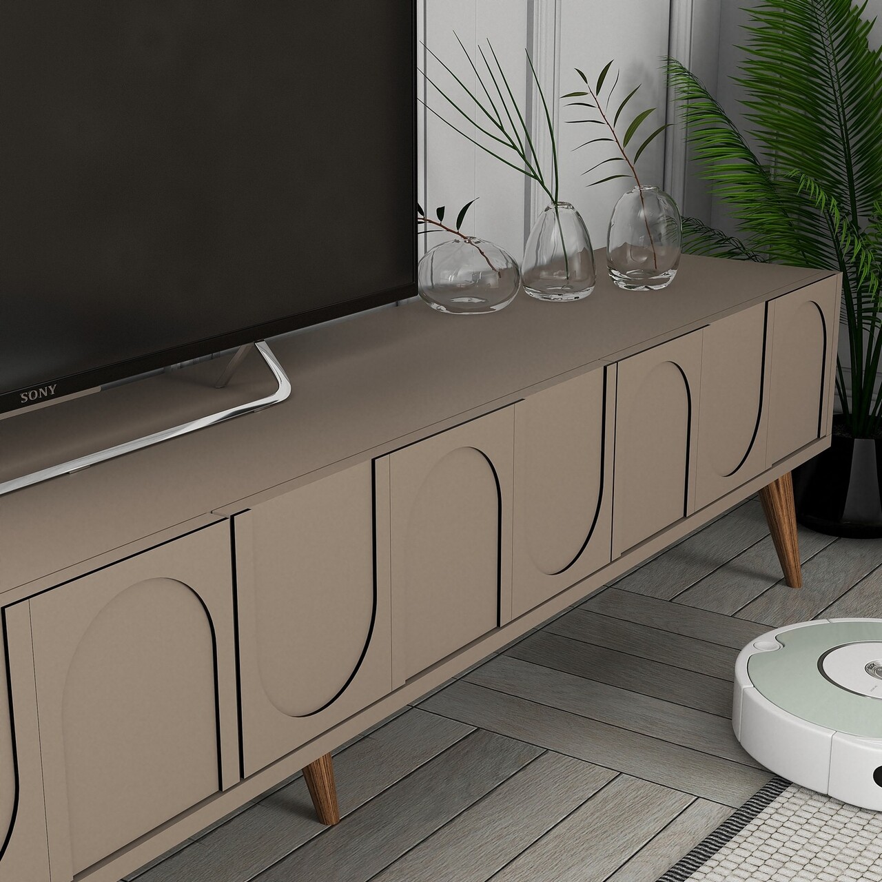 Comoda TV, Hanah Home, Lyon 2, 180x44x35 cm, Atlas / Nuc - imagine 4