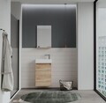 Set Dulap de Baie cu Chiuvetă și Oglindă (2 Piese), Hanah Home, Conza 45, Stejar