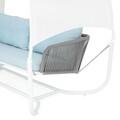 Leagan gradina/terasa, Cane, L.213 l.121 H.192, aluminiu, alb/bleu