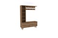 Cuier cu pantofar, Puqa Design, Hale, 120 x 161.8 x 32 cm, pal melaminat, nuc