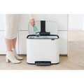Cos de gunoi cu pedala, Brabantia, Bo Pedal, 36 L, 36.3x54x44 cm, otel, alb