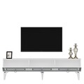 Comoda TV, Olivia, Karya, 180x44.6x29.6 cm, PAL , Alb / Argintiu