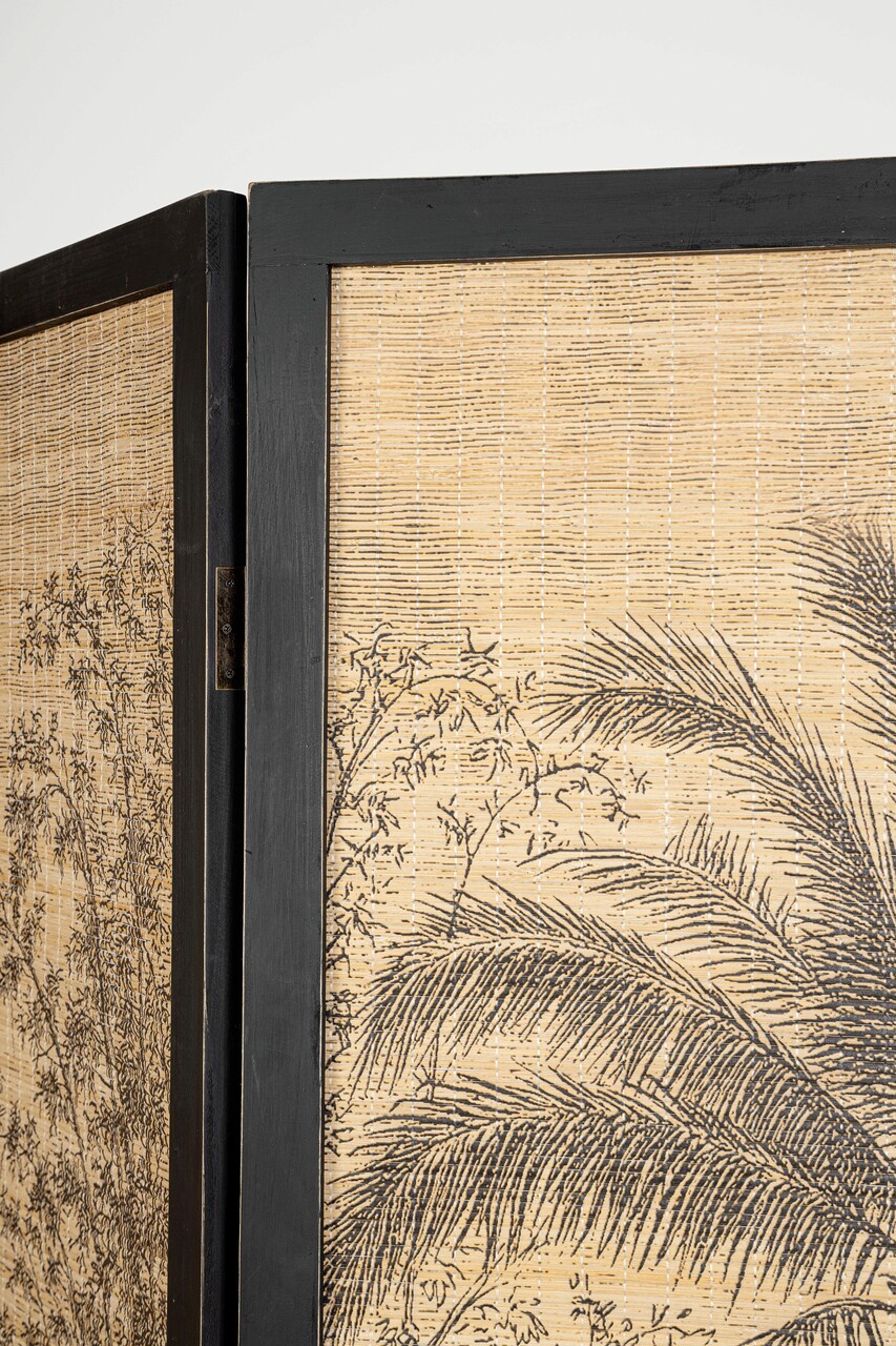 Paravan decorativ / despartitor camera Fujiko, Bizzotto, 120 x 2 x 180 cm, bambus/lemn de brad