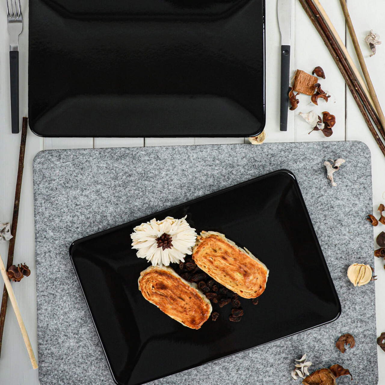 Set platouri servire, Hermia, 275KRM1686, Negru - imagine 4