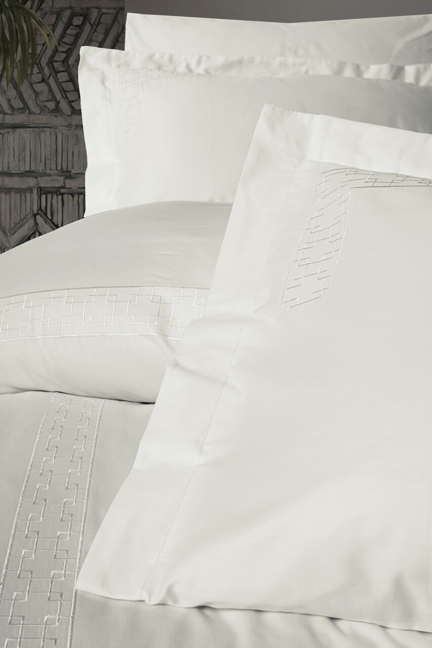 Lenjerie de pat dubla, Luxe - Ecru, Cotton Box, Bumbac Satinat - 1 | YEO
