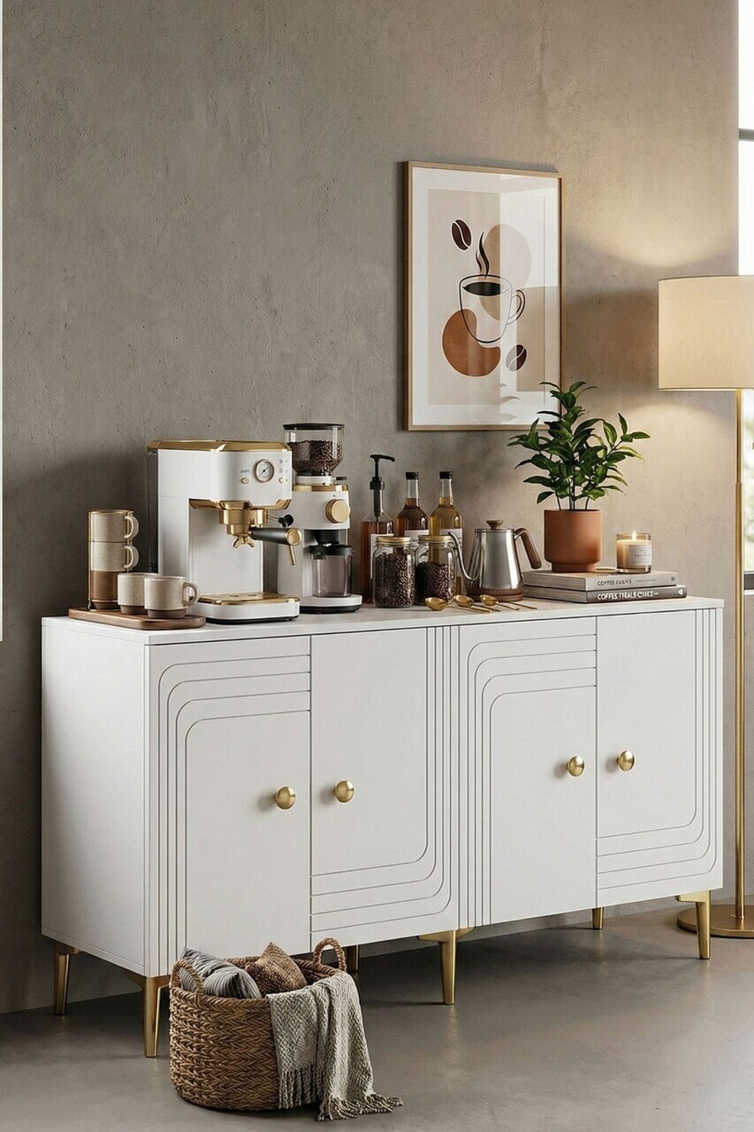 Consola, Hanah Home, Lessi 180, 180x75x32 cm, Alb — imaginea 4