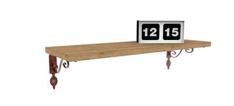 Raft pentru perete retro, decormet, 60x14x20 cm, bej