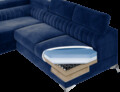 Coltar extensibil stanga 4 locuri, ELTAP, Lau-04, Laurence, 278x205x92 cm, lemn/poliester, gri deschis