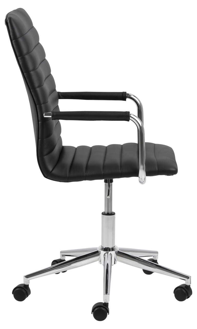 Scaun de birou Winslow, Actona, 51x58x103 cm, rotativ, piele naturala Lido/otel, negru - view 4