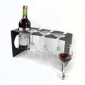 Raft decorativ metalic pentru vinuri, Hanah Home, Vın, 40x20x20 cm, Negru