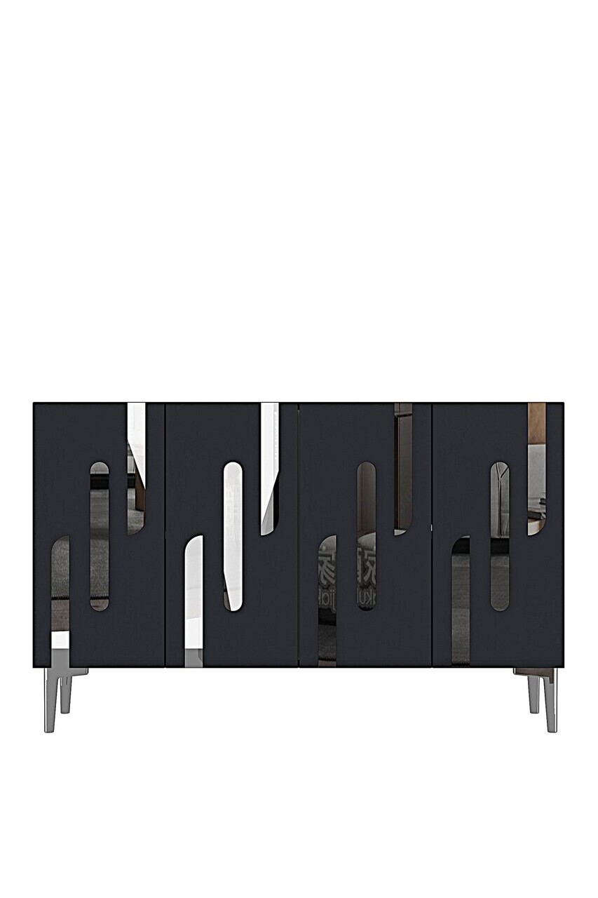 Consola, Hanah Home, Ece 120, 120x75x32 cm, Antracit / Argintiu — imaginea 5