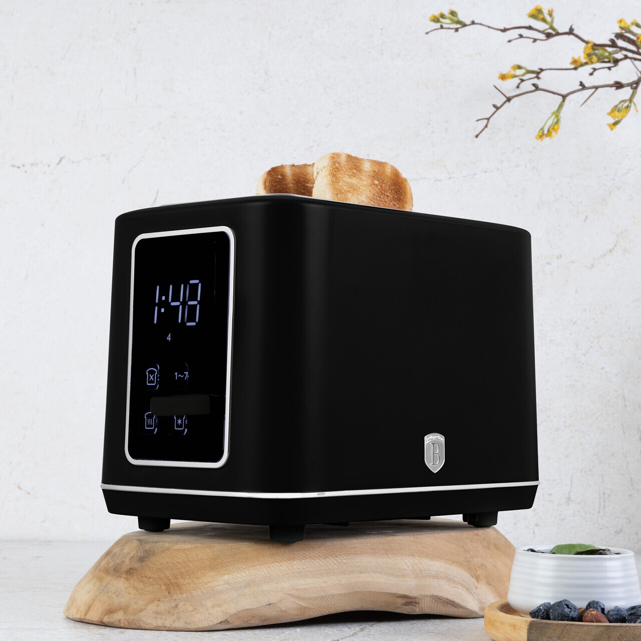 Prajitor de paine digital Berlinger Haus, Matte Black, 27.8x16.6x19.1 cm, inox, negru - imagine 4
