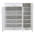 Pantofar cu 3 usi Sante, Pakoworld, 10 perechi pantofi, 120x37x123 cm, MDF/PAL, alb