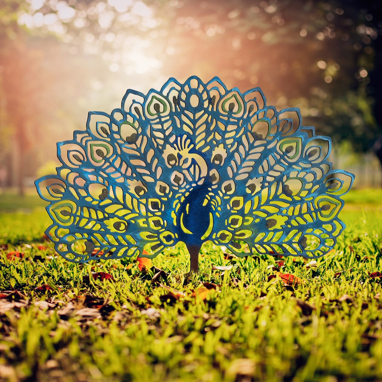 Obiect decorativ de grădină, Peacock v2, 60x38 cm, Multicolor - view 2