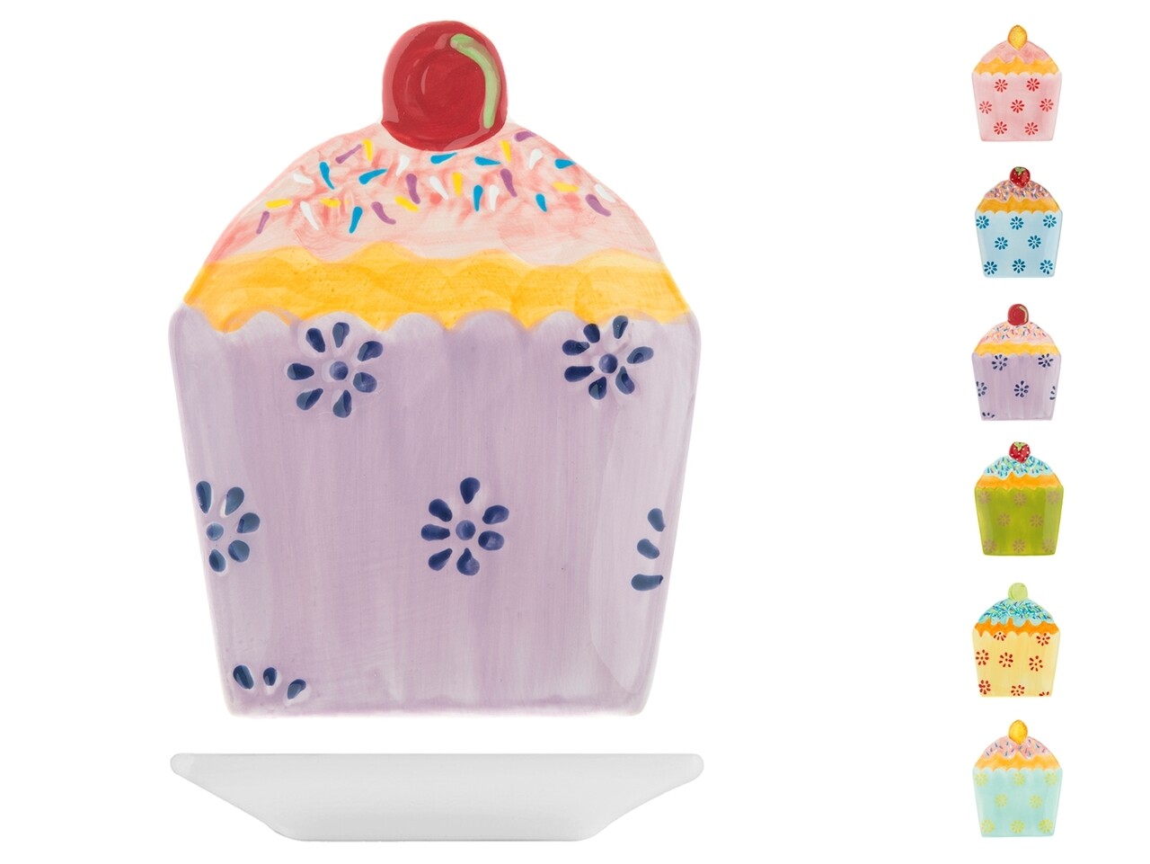 Set 6 Farfurii Pentru Desert Cupcake, HO-ME, 14.5 Cm, Ceramica